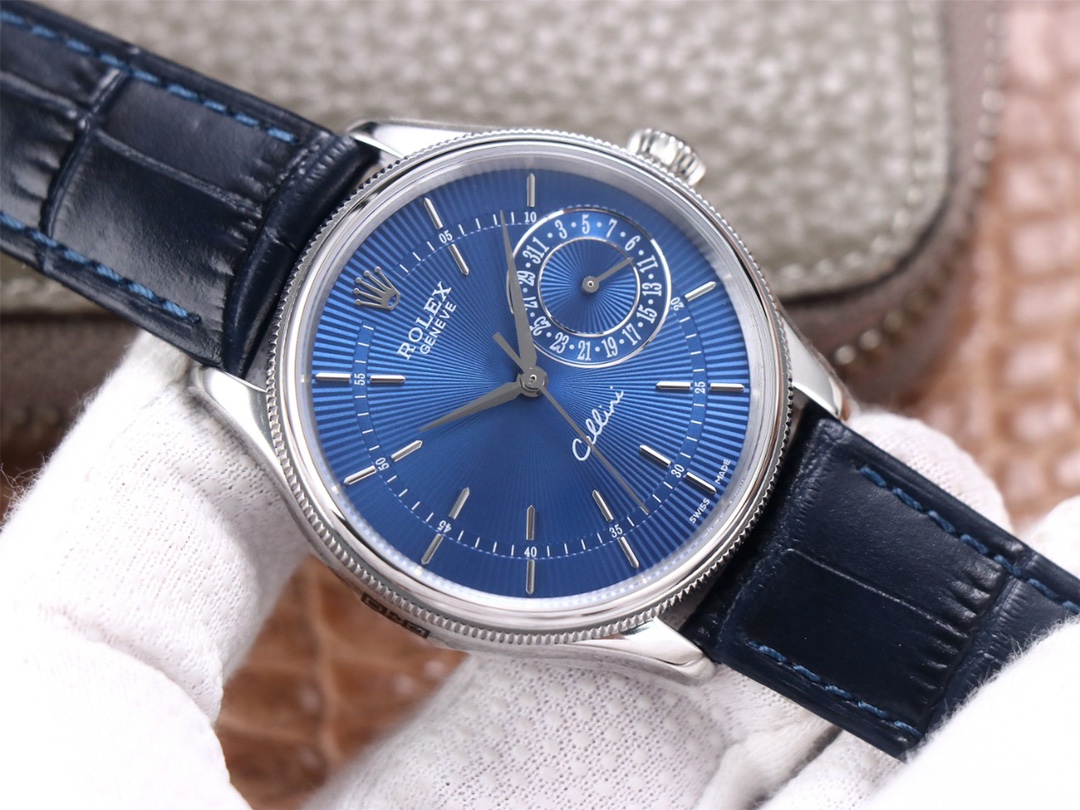 Blue men's wristwatch