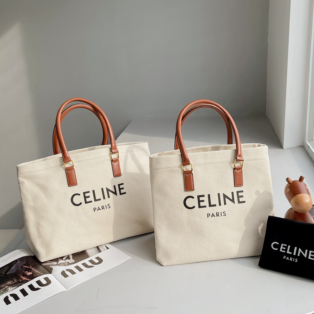 Canvas bag + simple Celine Logo - 图片 7