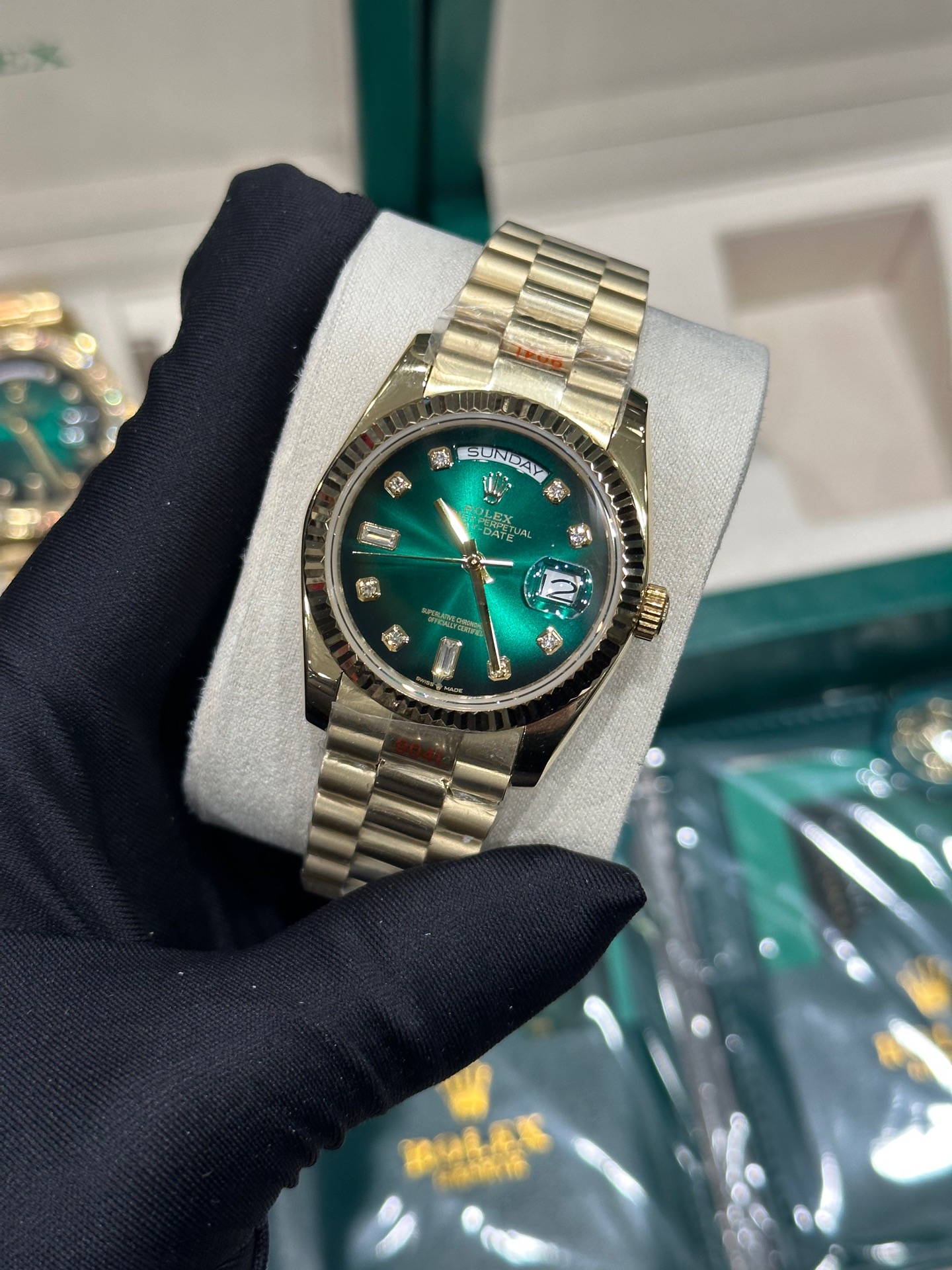 Smoked GreenDouble Date Dial ❤️ Double Head Grain StrapDay-Date Series - 图片 6