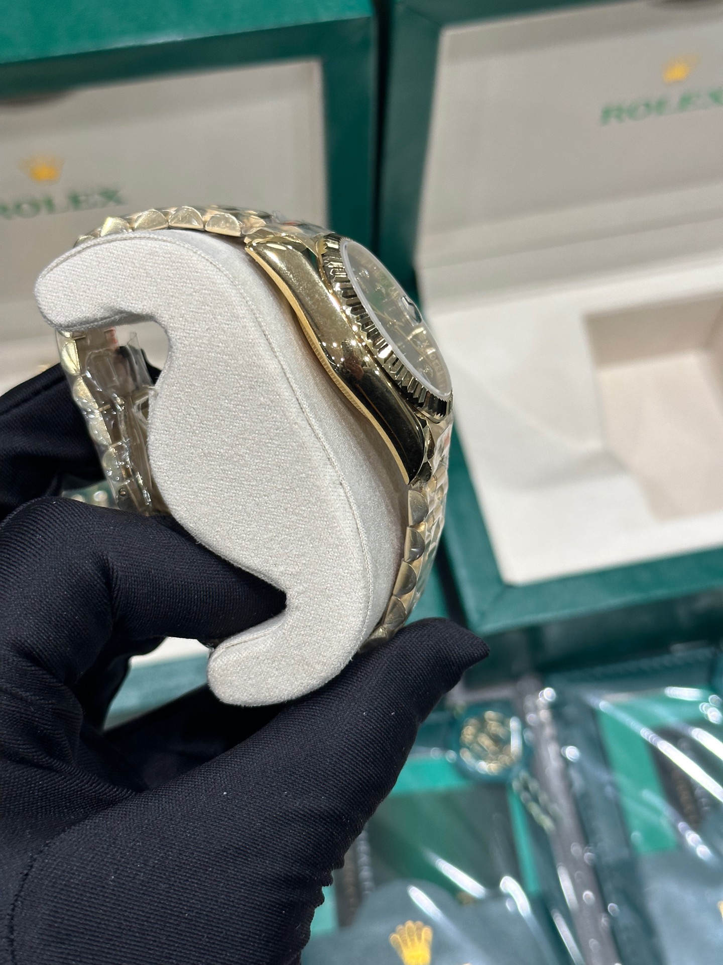 Smoked GreenDouble Date Dial ❤️ Double Head Grain StrapDay-Date Series - 图片 9